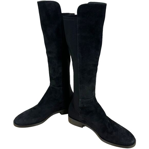 Stuart Weitzman NWOB Keelan City Suede Neoprene Black Knee High Boots Size 6.5B - Picture 3 of 8